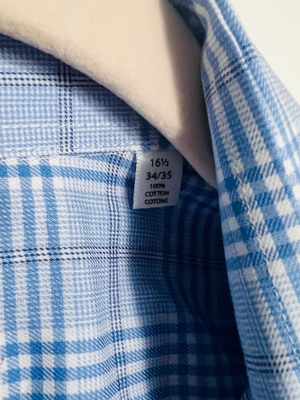 Lorenzo Uomo Light Blue Plaid Long-Sleeve Dress Shirt - Picture 3 of 3